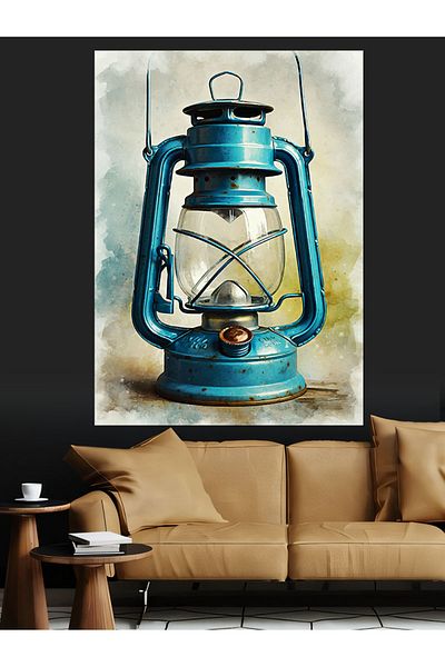 Tablomega Old Lantern Shine Decorative Canvas - Mdf Wooden Painting