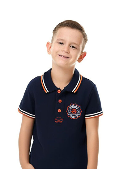 Victor and Jane Victor & Jane Junior Boys' Polo T-Shirt Navy colour with Embr...