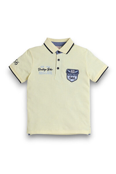 Victor and Jane Victor & Jane Junior Boys' Polo T-Shirt Yellow colour with Em...