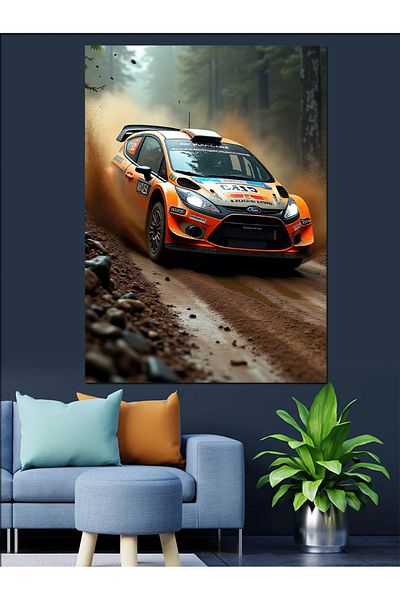 Tablomega Dusty Race Vehicle Decorative Canvas - Mdf Wooden Painting