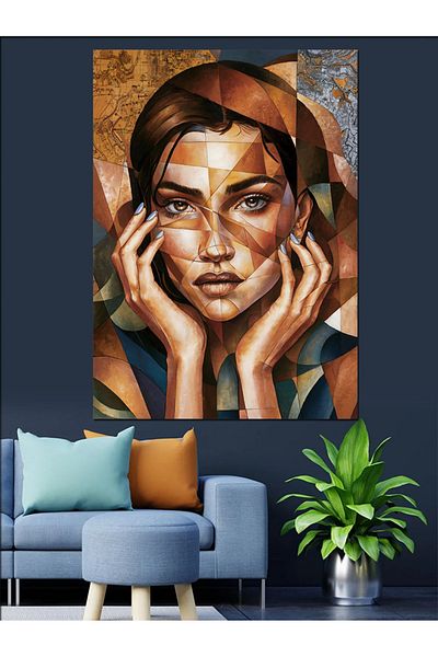 Tablomega Abstract Portrait and Depth Decorative Canvas - Mdf Wooden Painting