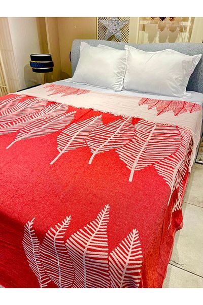Explore Home Red Cotton and Muslim Bed Essence - Double, Vera