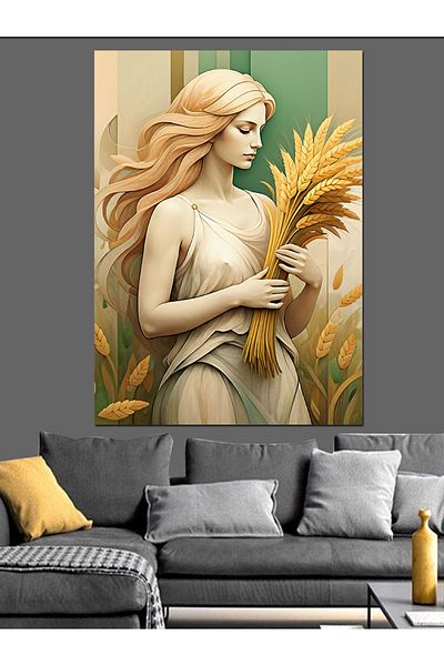 Tablomega Virgo Decorative Canvas - Mdf Wooden Painting