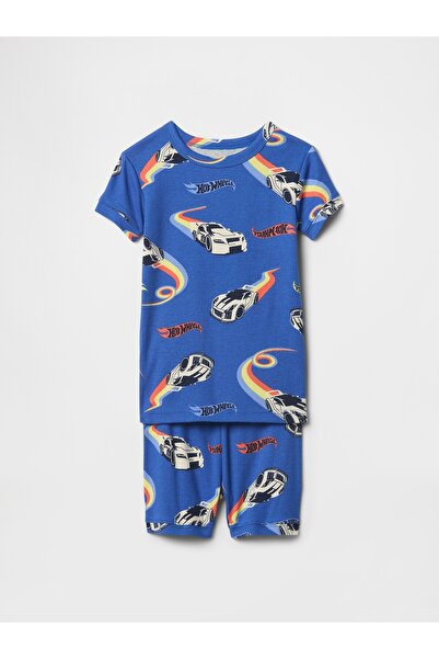 GAP Bebek Mavi %100 Organik Pamuk Hot Wheels™ Pijama Takımı