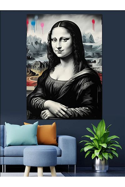 Tablomega Street Style Mona Lisa Decorative Canvas - Mdf Wooden Painting