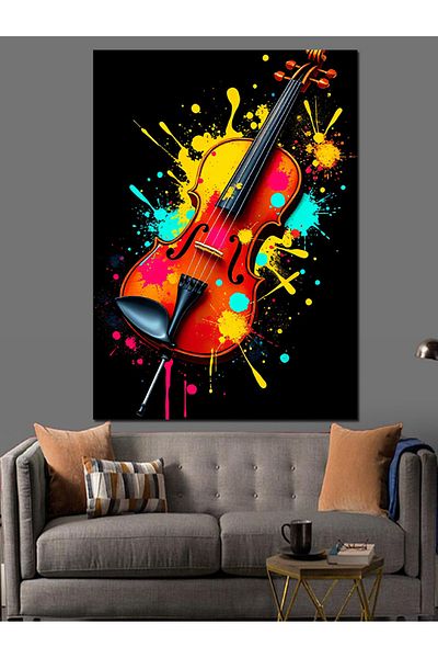 Tablomega Violin of Colors Decorative Canvas - Mdf Wooden Painting