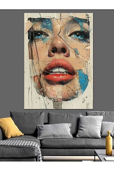 Tablomega Față de femeie abstractă Pânză decorativă - Lemn MDF Pictură