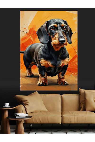 Tablomega Dachshund Dog Portrait Decorative Canvas - Mdf Wooden Painting