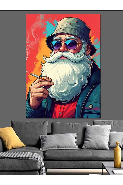Tablomega Modern Style Bearded Man Figure Decorative Canvas - Mdf Wooden Painting