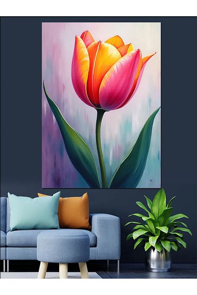 Tablomega Spring of Pink Lily Decorative Canvas - Mdf Wooden Painting