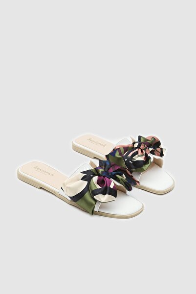 Seniorah Papuci de damă Sakkara cu fundă albă