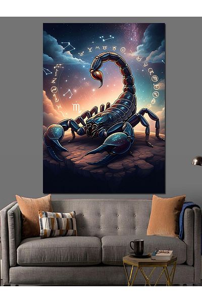 Tablomega Astrological Scorpio Figure Decorative Canvas - Mdf Wooden Painting