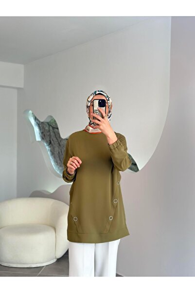 Armine Trend Halkalı Tunik 25YT415 Yağ Yeşili