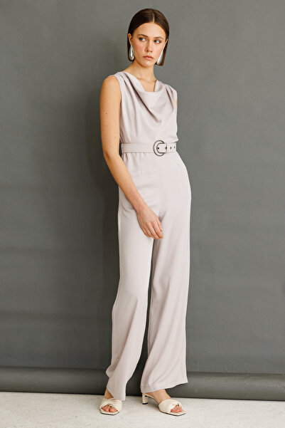 Mi Pret a Porter Mi Degaje Yaka Kemerli Saten Tulum