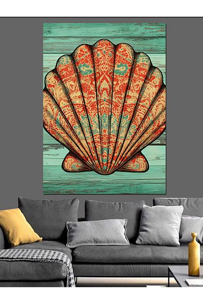 Tablomega Nostalgia of the Sea Shell Decorative Canvas - Mdf Wooden Painting