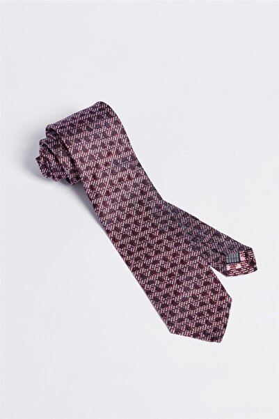 Gani Yalçın Bordo Lacivert Astarsız İpek Kravat