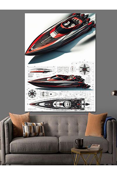 Tablomega Quick Boat Plans Canvas Decorativ - MDF Lemn Table