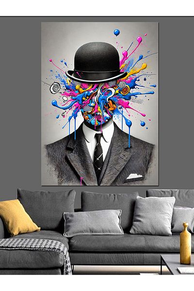 Tablomega Explosion of the Colorful Hat Decorative Canvas - Mdf Wood Art Print