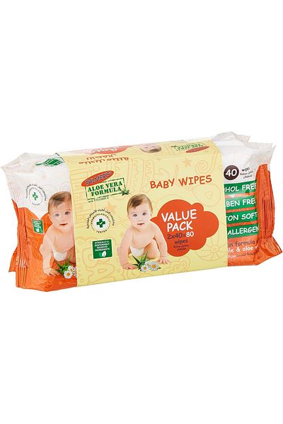 PALMER'S Aloe Vera Formula Baby Wipes-Vitamin E Chamomile & Aloe vera-40 wipes ( Twin Pack)