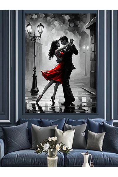Tablomega A Passionate Dancing Couple Decorative Canvas - Mdf Wood Table