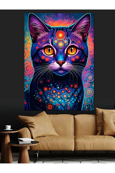 Tablomega Cat of the Universe Decorative Canvas - Mdf Wooden Painting