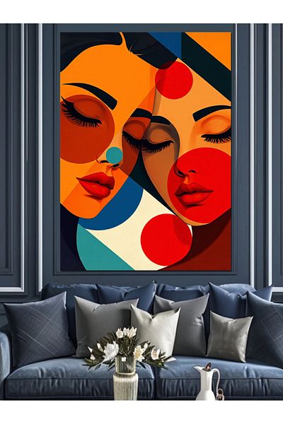 Tablomega Fațe colorate abstracte Pânză decorativă - Pictură din lemn MDF