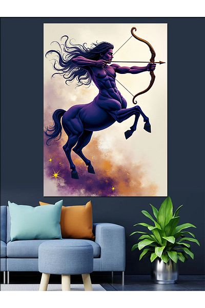 Tablomega Archery Sagittarius Decorative Canvas - Mdf Wooden Painting