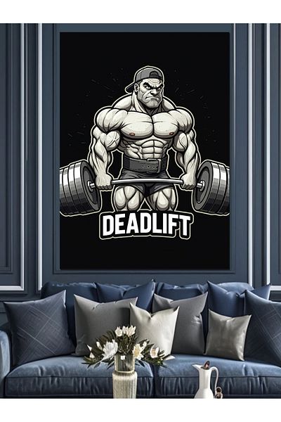 Tablomega Muscular Weight Lifter Decorative Canvas - Mdf Wooden Table