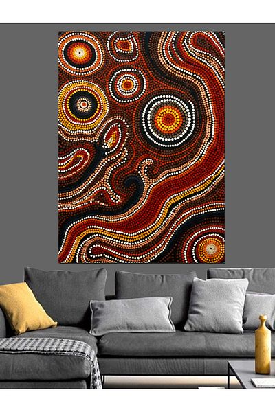 Tablomega Aboriginal Dot Patterns Decorative Canvas - Mdf Wooden Painting