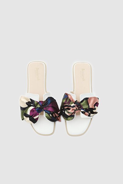 Seniorah Papuci de damă Sakkara cu fundă albă