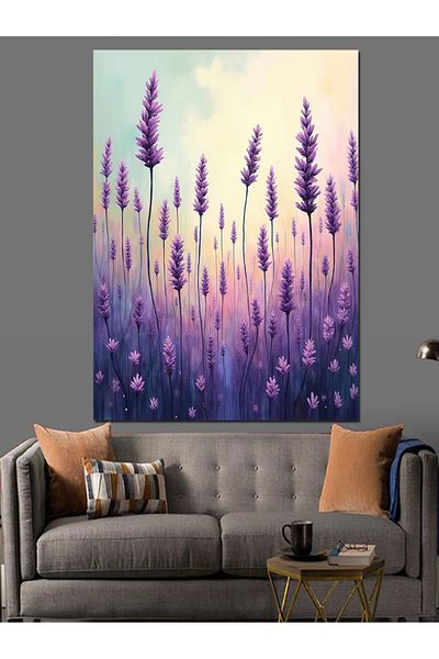 Tablomega Lavender Field Decorative Canvas - Mdf Wooden Painting