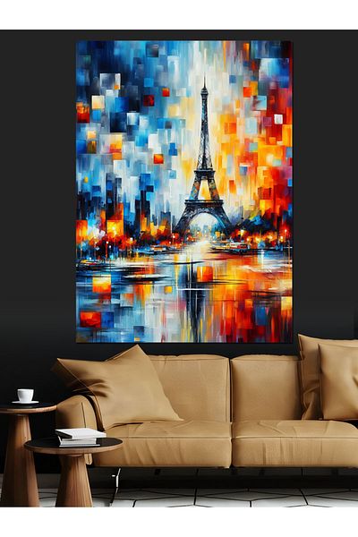 Tablomega Shining Eiffel Glow Decorative Canvas - Mdf Wood Art Print