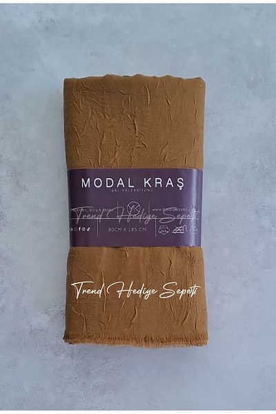 Trend Hediye Sepeti Bamboo Kraş Shawl Caramel Color