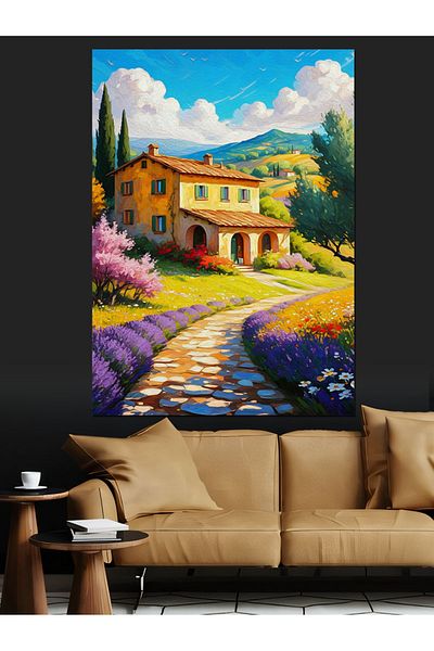 Tablomega A Beautiful House in Tuscany Decorative Canvas - Mdf Wood Painting