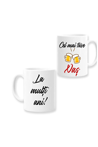 OEM Cana albă personalizată „La mulți ani, cel mai tare nas”, INOVATIX. 330 ml