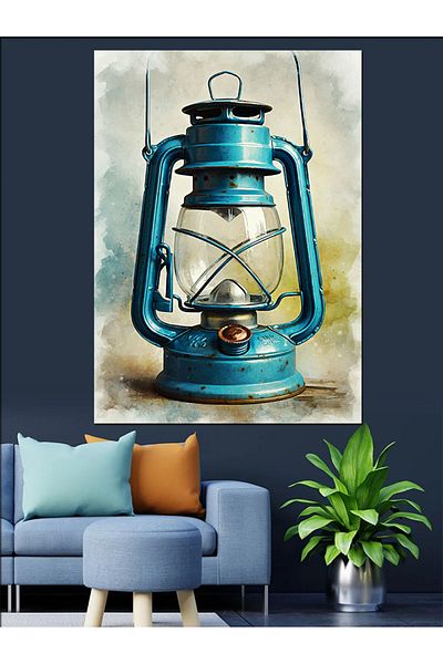 Tablomega Old Lantern Shine Decorative Canvas - Mdf Wooden Painting