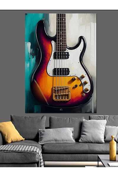 Tablomega The Sound of Bass Guitar Decorative Canvas - Mdf Wooden Painting