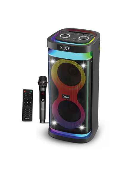 CLIKON صندوق حفلات Sound LOOM، مكبرات صوت مزدوجة 60 واط، عرض ضوئي، بلوتوث، صوت جهير، ضمان لمدة عامين