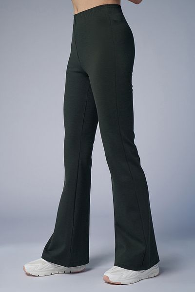 bilcee Women's Khaki High Waist Flare Pants 4555