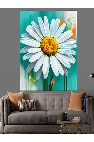Tablomega The Purity of Daisies Decorative Canvas - Mdf Wooden Painting