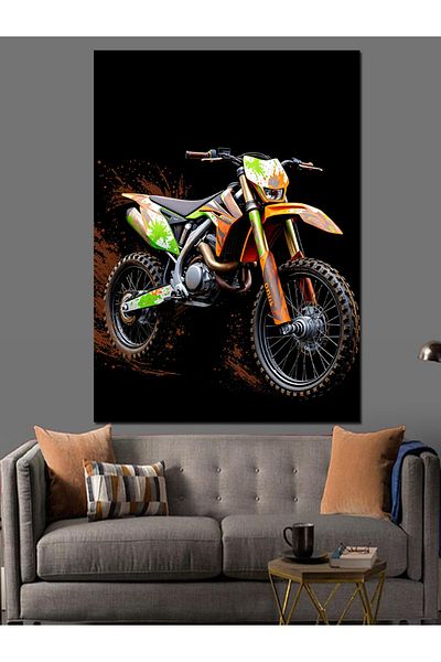 Tablomega Fast Off-Road Motorcycle Decorative Canvas - Mdf Wood Painting