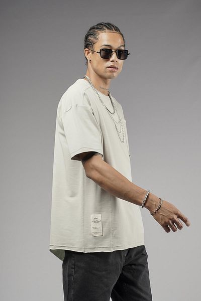 king brich Μπλουζάκι με μονό τσεπάκι Dirty Collar Oversize Fit