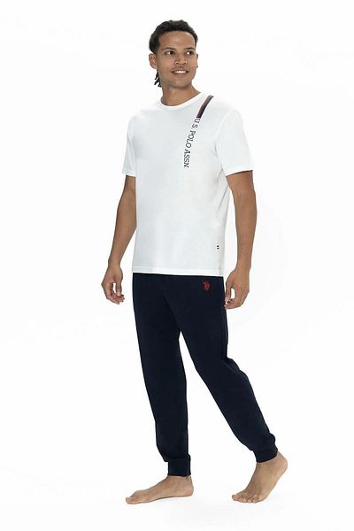 U.S. Polo Assn. U.S. Polo Assn. 18890 Half Sleeve Crew Neck Elastic Leg Pajama Set