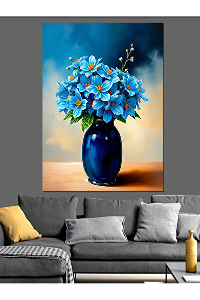 KanvasSepeti Mavide Elegant Flowers Decorative Oil Painting Textured High Qua...