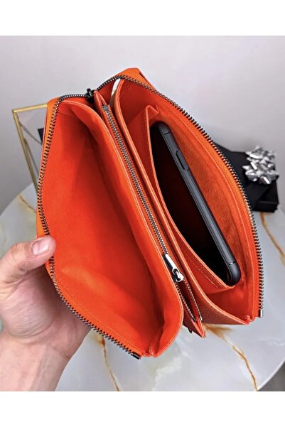 Fil Deri Orange Color Handbag - Genuine Leather 2029