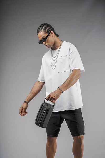 king brich Μπλουζάκι με μονό τσεπάκι Dirty Collar Oversize Fit