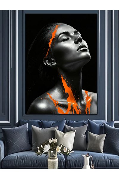 Tablomega Woman Portrait Decorative Canvas Coated with Paint - Mdf Wooden Painting