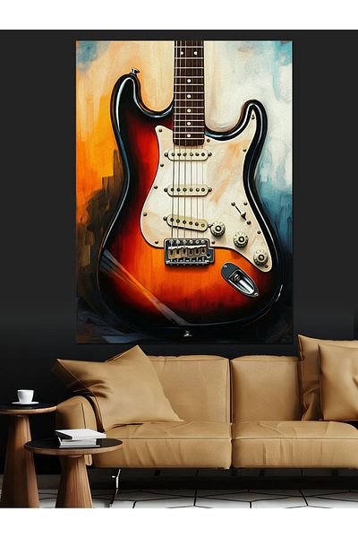 Tablomega The Power of the Electric Guitar Decorative Canvas - Mdf Wooden Painting
