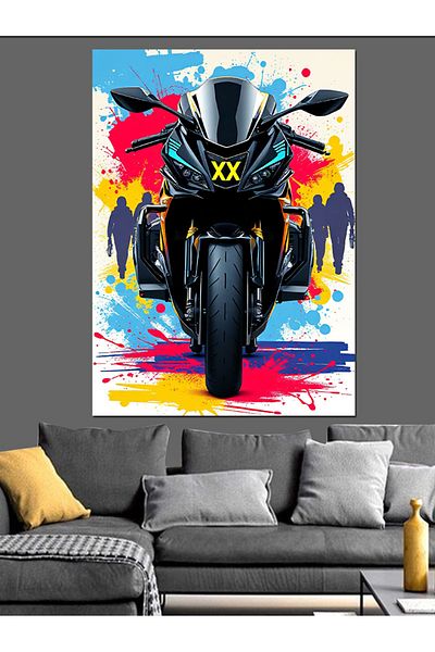 Tablomega Pânză Decorativă Motocicletă Speed ​​And Power - Lemn MDF