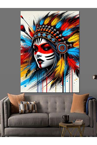 Tablomega Pânză decorativă Spiritualitatea femeii indiene - Lemn MDF